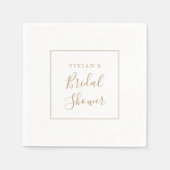 Serviette En Papier Mariage Minimaliste Doré (Devant)