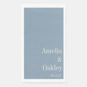 Serviette En Papier Mariage minimaliste Dusty Blue élégant personnalis