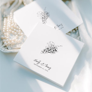 Serviette En Papier Mariage Minimaliste Encre Fantaisiste Dessiné à la