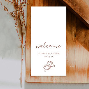 Serviette En Papier Mariage Minimaliste Fer à Cheval   Marron et Blanc