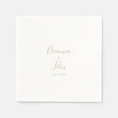 Serviette En Papier Mariage minimaliste Gold simple Napkin (Devant)