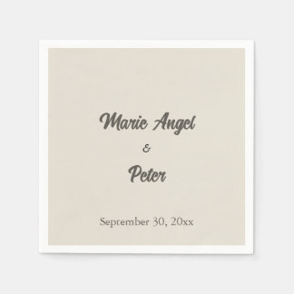 Serviette En Papier Mariage Minimaliste Lettre Chaude Neutre