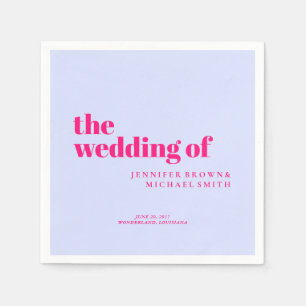 Serviette En Papier Mariage Minimaliste Lilas Rose Simple Swash