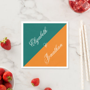 Serviette En Papier Mariage minimaliste Mix & Match Coucher de soleil 