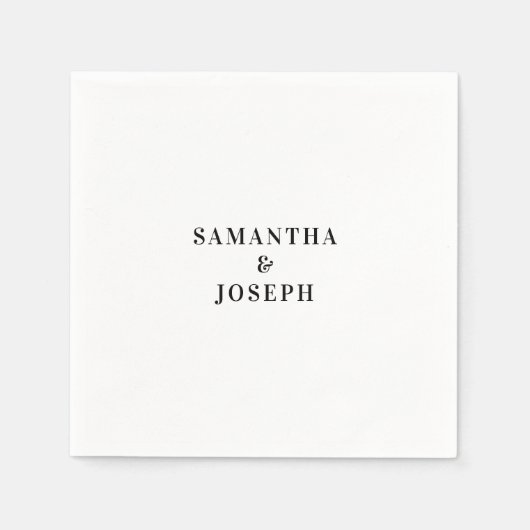 Serviette En Papier Mariage minimaliste moderne (Devant)