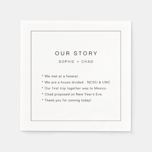 Serviette En Papier Mariage minimaliste moderne (Devant)