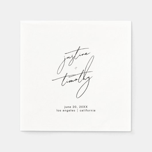 Serviette En Papier Mariage minimaliste moderne (Devant)