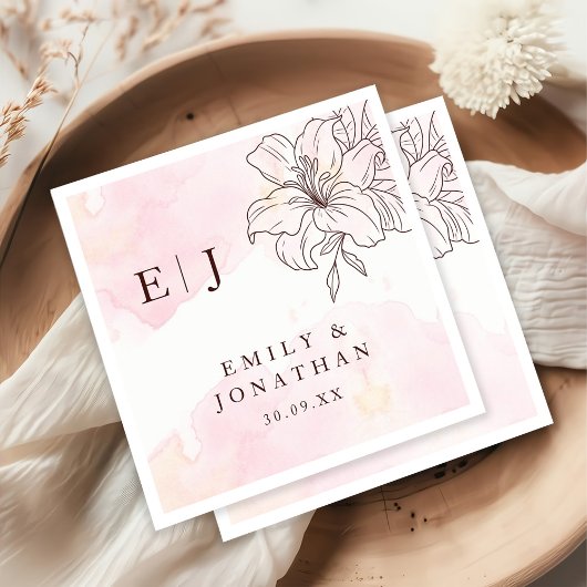 Serviette En Papier Mariage minimaliste moderne