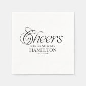 Serviette En Papier Mariage minimaliste moderne Cheers (Devant)