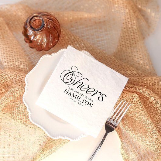 Serviette En Papier Mariage minimaliste moderne Cheers