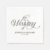 Serviette En Papier Mariage Minimaliste Moderne Élégant (Devant)