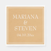 Serviette En Papier Mariage minimaliste moderne jaune (Devant)