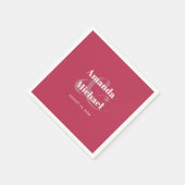 Serviette En Papier Mariage minimaliste moderne simple Magenta (Coin)