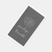 Serviette En Papier Mariage minimaliste noir et blanc (Coin)