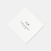 Serviette En Papier Mariage minimaliste noir et blanc (Coin)