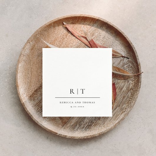 Serviette En Papier Mariage minimaliste simple