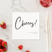 Serviette En Papier Mariage minimaliste simple noir blanc (En situation)