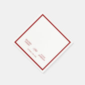 Serviette En Papier Mariage minimaliste simple rouge classique (Coin)