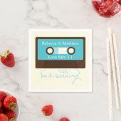 Serviette En Papier Mariage Mixtape rétro (En situation)