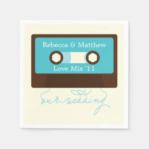 Serviette En Papier Mariage Mixtape rétro