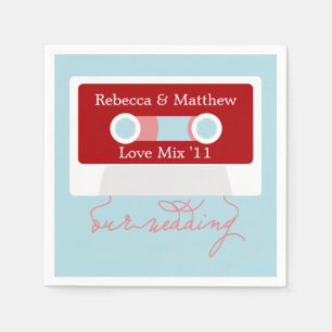 Serviette En Papier Mariage Mixtape rétro