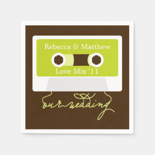 Serviette En Papier Mariage Mixtape rétro
