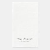 Serviette En Papier Mariage moderne à main noire blanche (Devant)