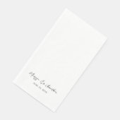 Serviette En Papier Mariage moderne à main noire blanche (Coin)