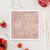 Serviette En Papier mariage moderne abstrait blush monogramme or (En situation)