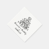 Serviette En Papier Mariage moderne avec brunch et bulles (Coin)
