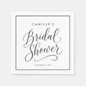 Serviette En Papier Mariage Moderne avec Écriture Script (Devant)