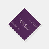 Serviette En Papier Mariage Moderne Blaire Violet (Coin)