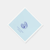 Serviette En Papier Mariage moderne Blue Mediterranean Shell (Coin)