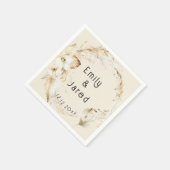 Serviette En Papier Mariage moderne Boho Palm Orchidées (Coin)