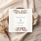 Serviette En Papier Mariage moderne Boho Pampasgras