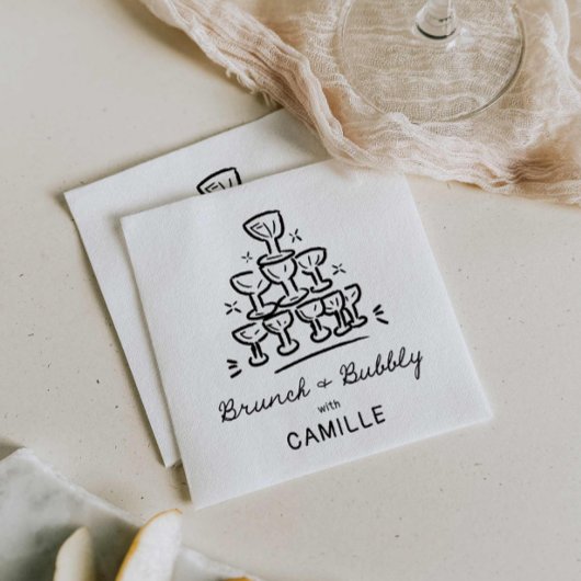 Serviette En Papier Mariage moderne : Brunch et Bulles
