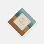 Serviette En Papier Mariage Moderne Chic Côté Abstrait (Coin)