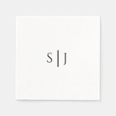 Serviette En Papier Mariage moderne classique Monogram Napkin (Devant)
