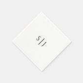 Serviette En Papier Mariage moderne classique Monogram Napkin (Coin)