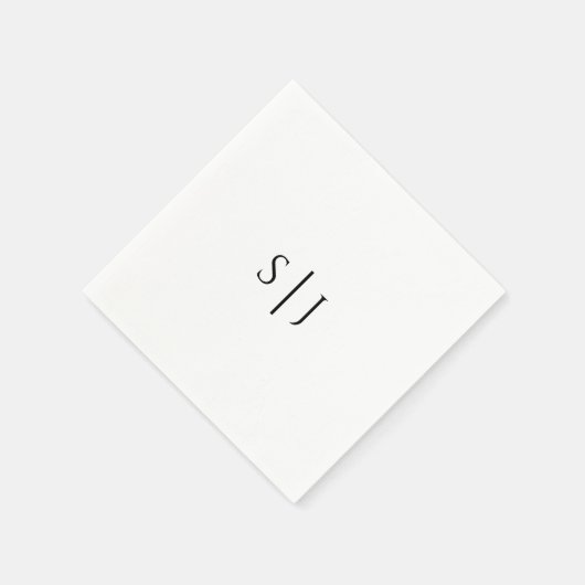 Serviette En Papier Mariage moderne classique Monogram Napkin (Coin)