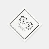 Serviette En Papier Mariage moderne classique noir et blanc (Coin)