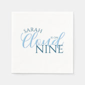 Serviette En Papier Mariage moderne Cloud nine simple script Shower (Devant)