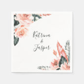 Serviette En Papier Mariage moderne Coral Tropics (Devant)