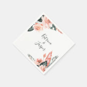 Serviette En Papier Mariage moderne Coral Tropics (Coin)