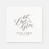 Serviette En Papier mariage moderne de calligraphie (Devant)