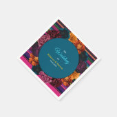 Serviette En Papier Mariage moderne de fleurs mexicaines (Coin)