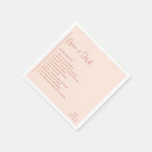 Serviette En Papier Mariage Moderne de Grace Peach (Coin)