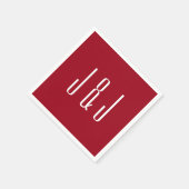 Serviette En Papier Mariage moderne de la plaine rouge (Coin)