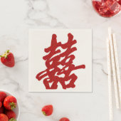 Serviette En Papier Mariage moderne Double Bonheur (En situation)