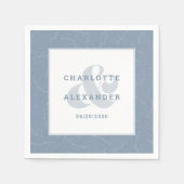 Serviette En Papier Mariage moderne Dusty Bleu tendance Mariée & Salle (Devant)